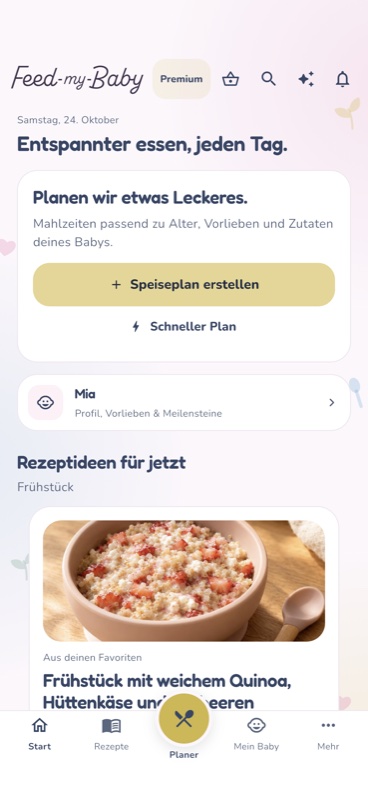 Vorschau der neuen FeedMyBaby-Startseite